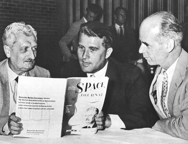 26 June 57 The Rocket City Astronomical Association (now the Von Braun Astronomical Society) put out the first edition of the locally edited Space Journal, a new magazine dealing with space travel and the astrosciences. The first issue was dedicated to Dr. Hermann Oberth, who is known as the 